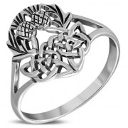 Plain Silver Celtic Knot Thistle Ring, rp731